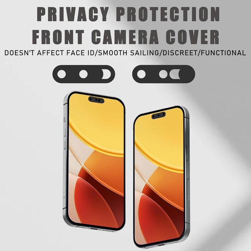 EYSOFT Phone Webcam Cover,Updated Front Camera Cover Compatible for iPhone 15/15 Plus/15 Pro/15 Pro Max/16/16Plus/16 Pro/16 Pro Max,Protect Privacy and Security,Not Affect Face ID, 2 Pack-Black - Image 5